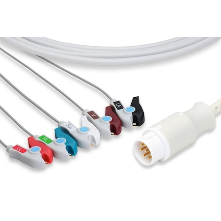 Philips Compatible Direct-Connect ECG Cable - 5 Leads Pinch/Grabber